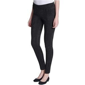 Andrew Marc Faux Suede Pull On Pants Women L-12/14 Super Soft in black. NWT